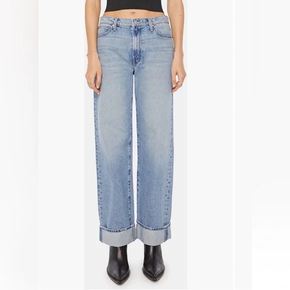 MOTHER Jeans The Dodger Skimp High Waist Cuffed Hem Wide Leg Jeans Size 32 - Picture 2 of 8